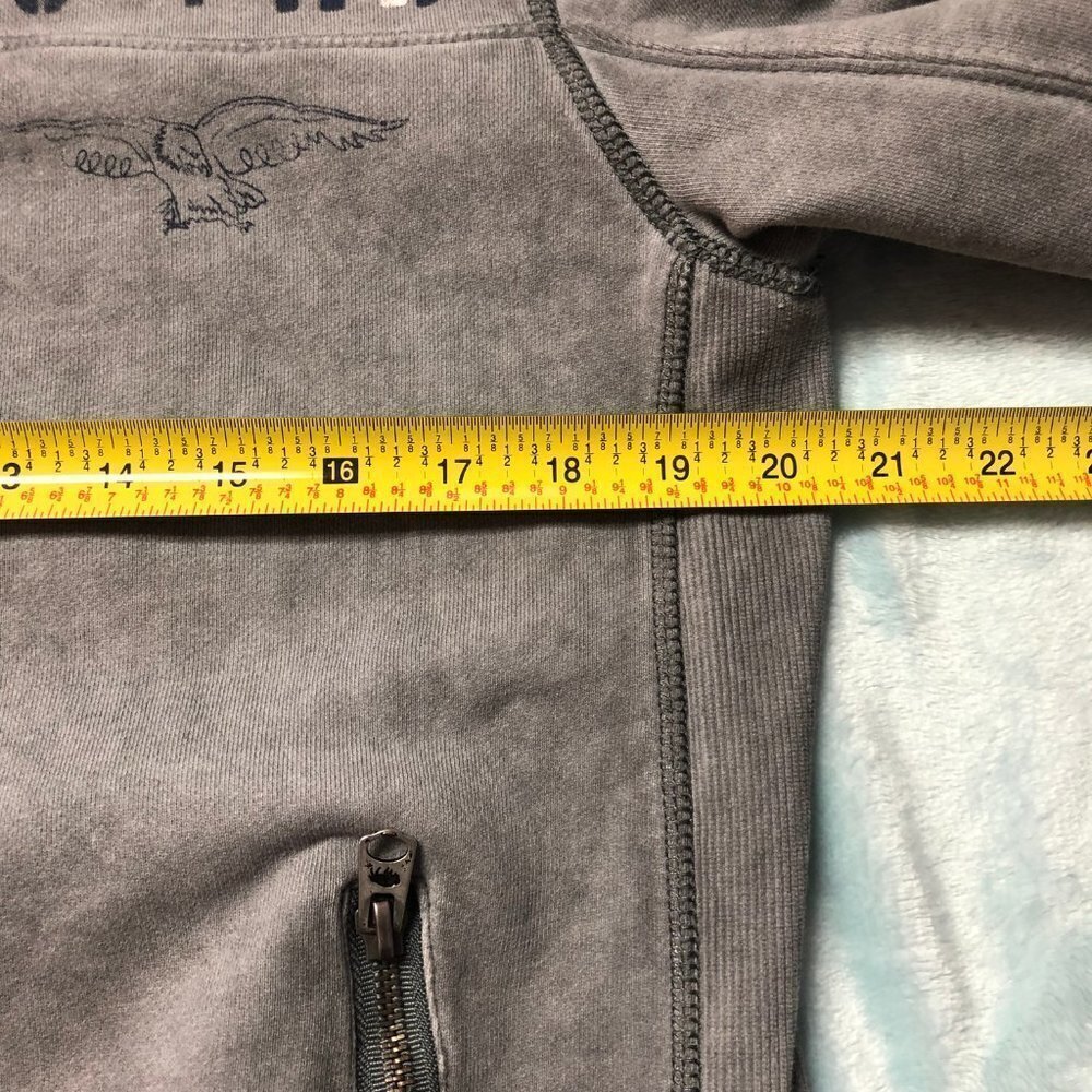 Buffalo David Bitton Distredded Grey Zip Up Lightweight Jacket Medium - Picture 5 of 11